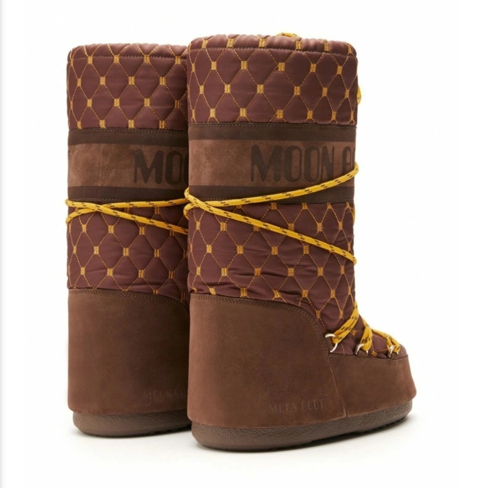 Moon Boot Icon suede quilted snow boots Brown Moon Boots Quilted Moon Boot Quilt - Picture 7 of 16